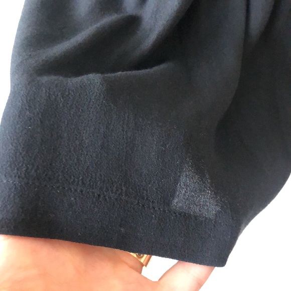 SANDRO BLACK DRESS SIZE 1 - LIKE NEW! Gold zipper details & puff shoulder detail - Picture 7 of 13